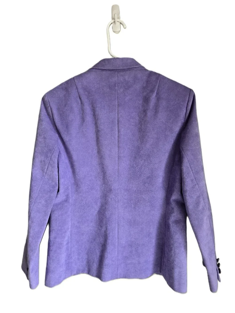 Vintage Tailored Soft Suede Lined Blazer + Skirt Suit Lilac Purple Women's 10